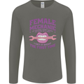 Funny Female Mechanic Mens Long Sleeve T-Shirt Charcoal