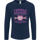 Funny Female Mechanic Mens Long Sleeve T-Shirt Navy Blue