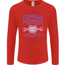 Funny Female Mechanic Mens Long Sleeve T-Shirt Red