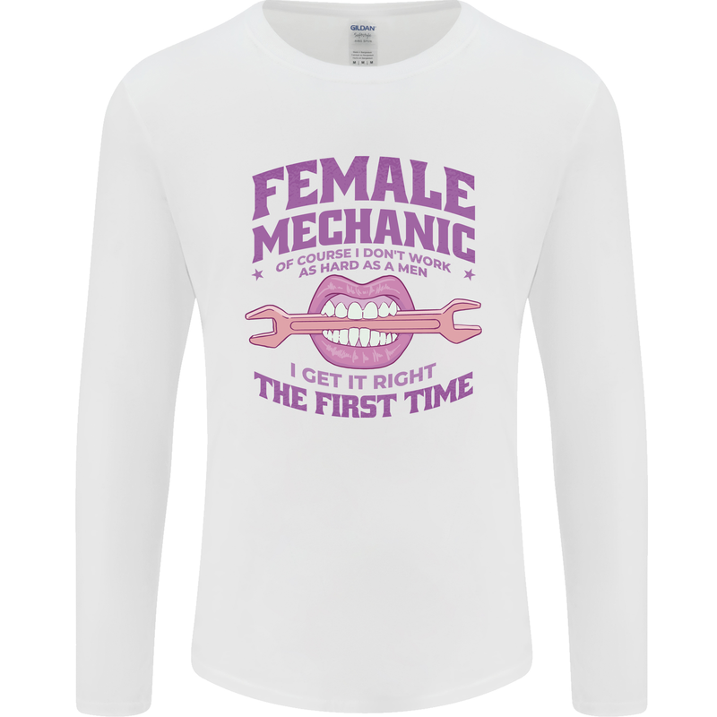 Funny Female Mechanic Mens Long Sleeve T-Shirt White