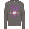 Funny Female Mechanic Mens Sweatshirt Jumper Charcoal