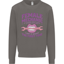 Funny Female Mechanic Mens Sweatshirt Jumper Charcoal