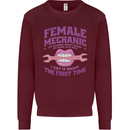 Funny Female Mechanic Mens Sweatshirt Jumper Maroon
