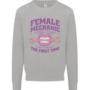 Funny Female Mechanic Mens Sweatshirt Jumper Sports Grey