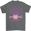 Funny Female Mechanic Mens T-Shirt 100% Cotton Charcoal