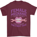 Funny Female Mechanic Mens T-Shirt 100% Cotton Maroon
