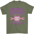 Funny Female Mechanic Mens T-Shirt 100% Cotton Military Green