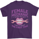 Funny Female Mechanic Mens T-Shirt 100% Cotton Purple