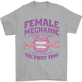 Funny Female Mechanic Mens T-Shirt 100% Cotton Sports Grey