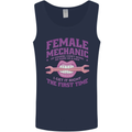 Funny Female Mechanic Mens Vest Tank Top Navy Blue