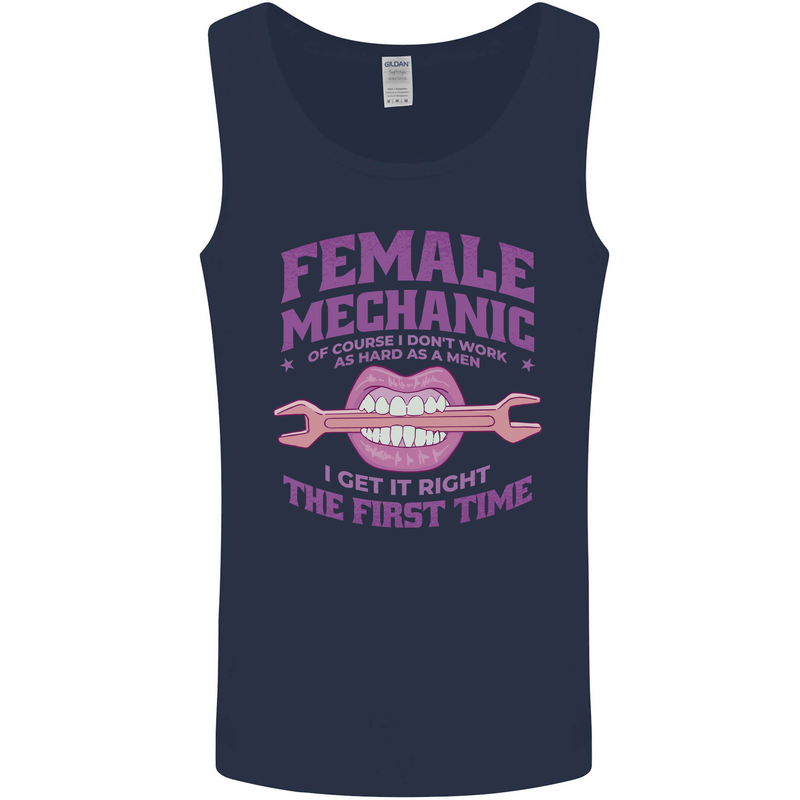 Funny Female Mechanic Mens Vest Tank Top Navy Blue