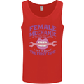 Funny Female Mechanic Mens Vest Tank Top Red