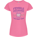 Funny Female Mechanic Womens Petite Cut T-Shirt Azalea