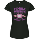 Funny Female Mechanic Womens Petite Cut T-Shirt Black