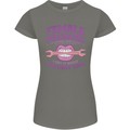 Funny Female Mechanic Womens Petite Cut T-Shirt Charcoal