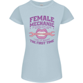 Funny Female Mechanic Womens Petite Cut T-Shirt Light Blue