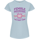 Funny Female Mechanic Womens Petite Cut T-Shirt Light Blue