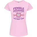 Funny Female Mechanic Womens Petite Cut T-Shirt Light Pink