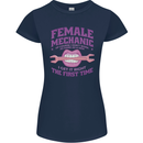 Funny Female Mechanic Womens Petite Cut T-Shirt Navy Blue