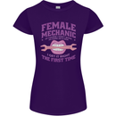 Funny Female Mechanic Womens Petite Cut T-Shirt Purple