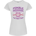 Funny Female Mechanic Womens Petite Cut T-Shirt White