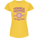 Funny Female Mechanic Womens Petite Cut T-Shirt Yellow
