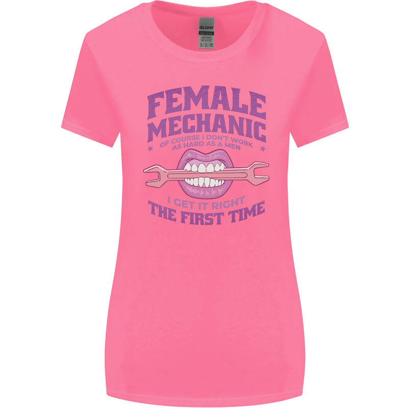 Funny Female Mechanic Womens Wider Cut T-Shirt Azalea