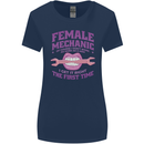 Funny Female Mechanic Womens Wider Cut T-Shirt Navy Blue