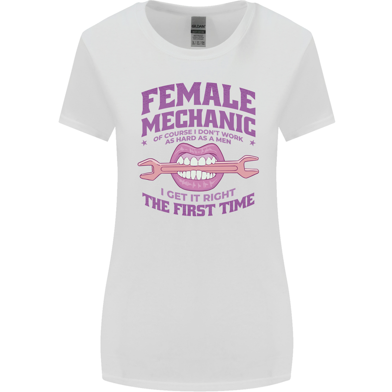 Funny Female Mechanic Womens Wider Cut T-Shirt White