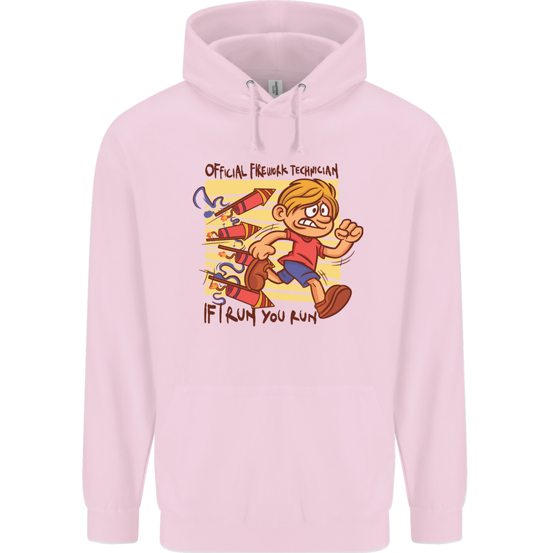 Funny Firework Bonfire Night Guy Fawkes Childrens Kids Hoodie Light Pink