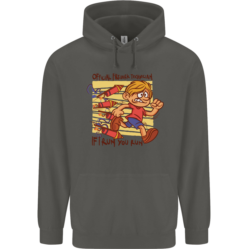 Funny Firework Bonfire Night Guy Fawkes Childrens Kids Hoodie Storm Grey