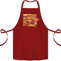 Funny Firework Bonfire Night Guy Fawkes Cotton Apron 100% Organic Maroon