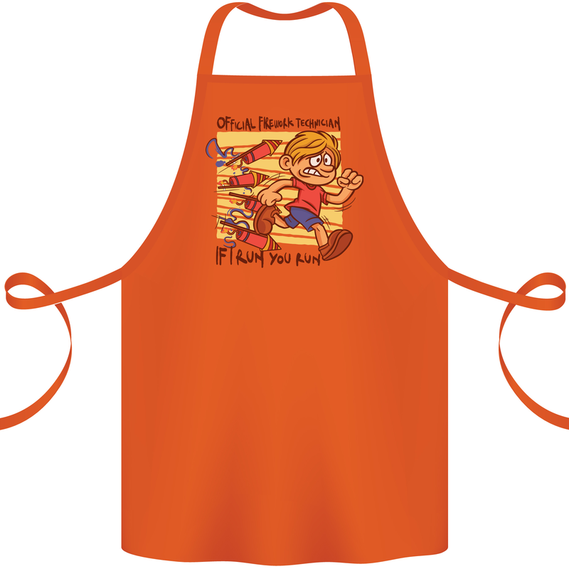 Funny Firework Bonfire Night Guy Fawkes Cotton Apron 100% Organic Orange