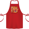 Funny Firework Bonfire Night Guy Fawkes Cotton Apron 100% Organic Red