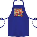 Funny Firework Bonfire Night Guy Fawkes Cotton Apron 100% Organic Royal Blue