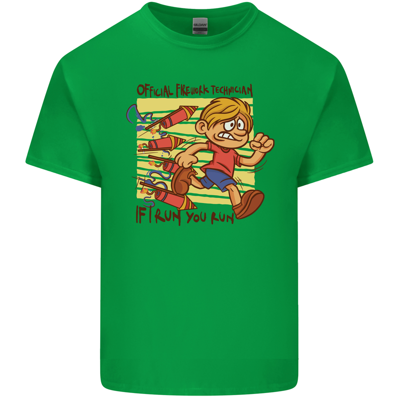 Funny Firework Bonfire Night Guy Fawkes Kids T-Shirt Childrens Irish Green