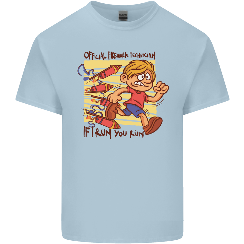 Funny Firework Bonfire Night Guy Fawkes Kids T-Shirt Childrens Light Blue
