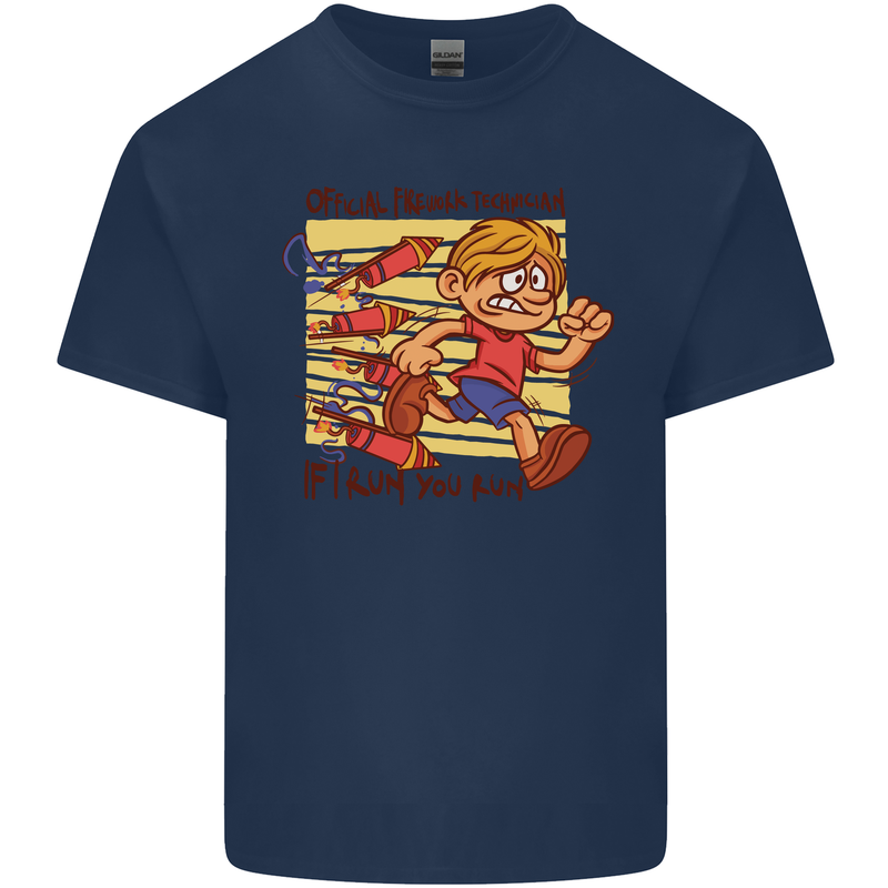 Funny Firework Bonfire Night Guy Fawkes Kids T-Shirt Childrens Navy Blue