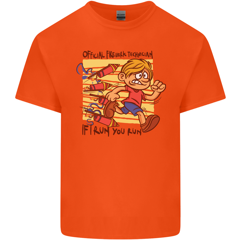 Funny Firework Bonfire Night Guy Fawkes Kids T-Shirt Childrens Orange