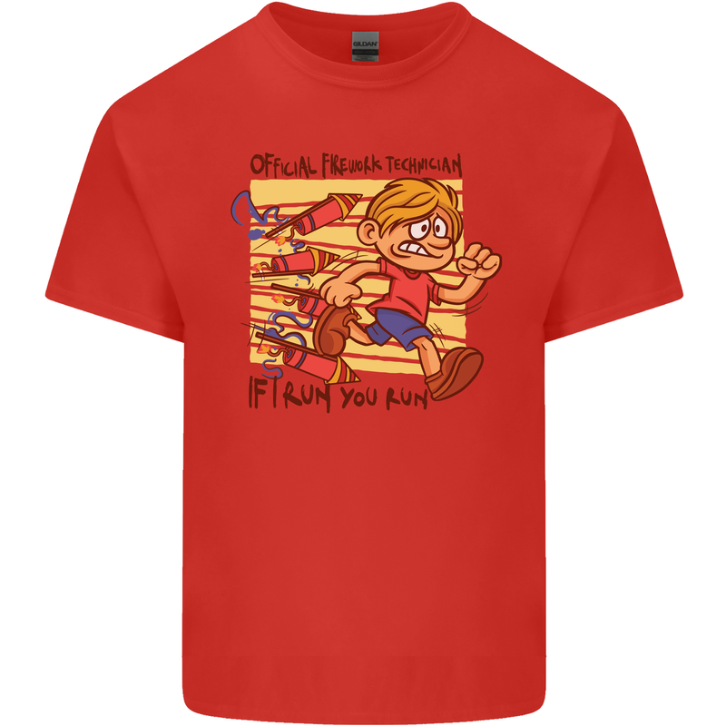 Funny Firework Bonfire Night Guy Fawkes Kids T-Shirt Childrens Red