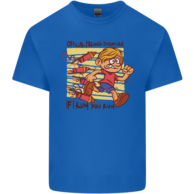 Funny Firework Bonfire Night Guy Fawkes Kids T-Shirt Childrens Royal Blue