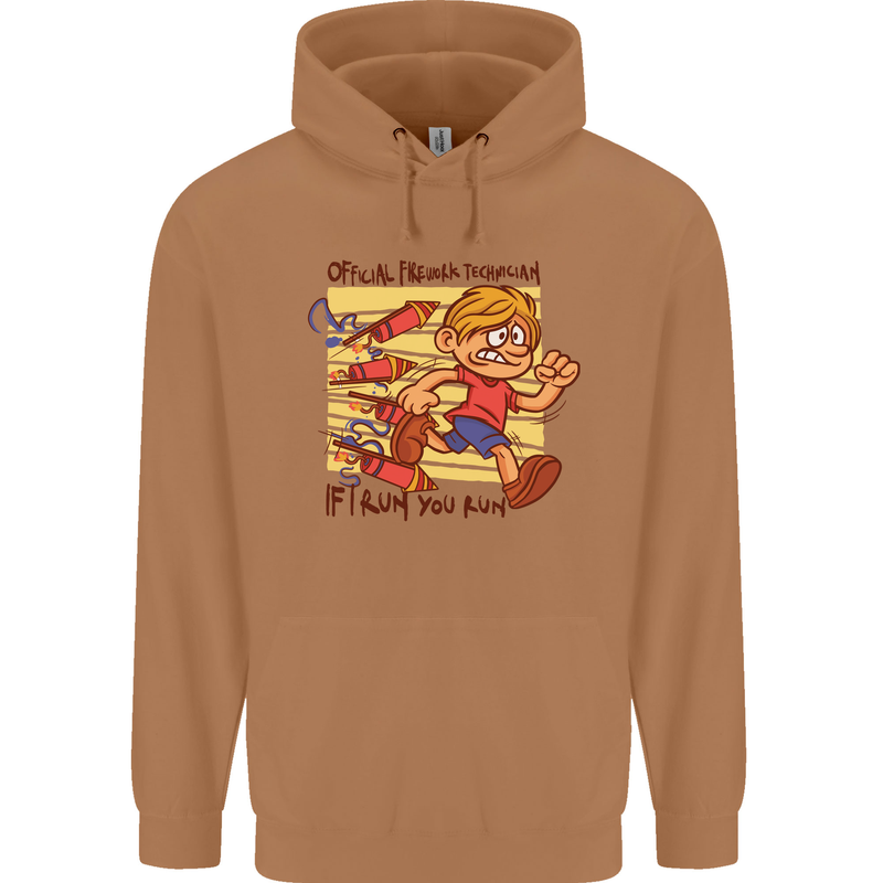 Funny Firework Bonfire Night Guy Fawkes Mens 80% Cotton Hoodie Caramel Latte