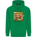 Funny Firework Bonfire Night Guy Fawkes Mens 80% Cotton Hoodie Irish Green