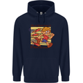 Funny Firework Bonfire Night Guy Fawkes Mens 80% Cotton Hoodie Navy Blue