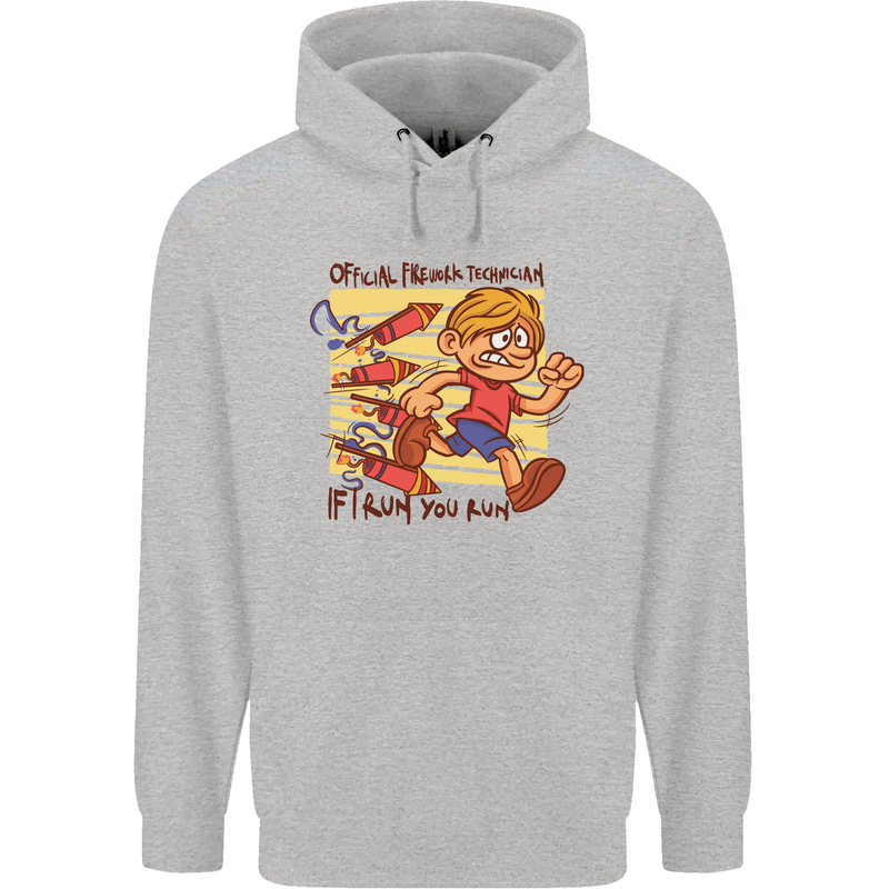 Funny Firework Bonfire Night Guy Fawkes Mens 80% Cotton Hoodie Sports Grey