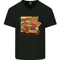 Funny Firework Bonfire Night Guy Fawkes Mens V-Neck Cotton T-Shirt Black