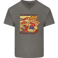 Funny Firework Bonfire Night Guy Fawkes Mens V-Neck Cotton T-Shirt Charcoal