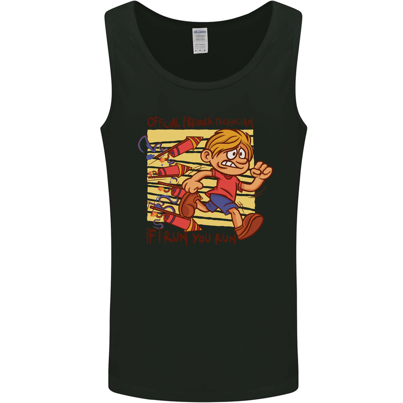 Funny Firework Bonfire Night Guy Fawkes Mens Vest Tank Top Black