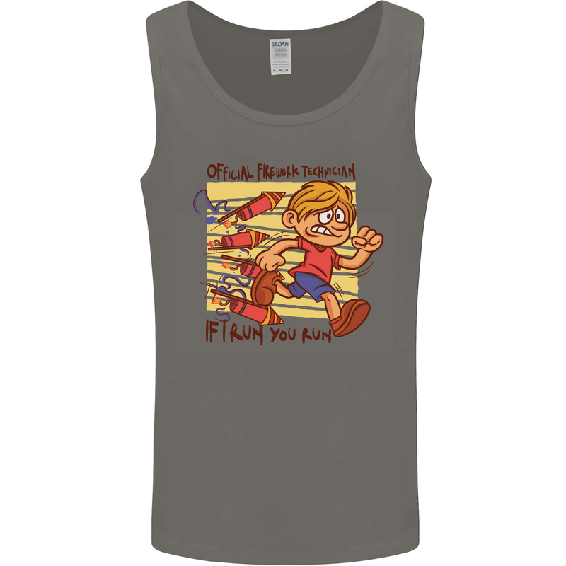 Funny Firework Bonfire Night Guy Fawkes Mens Vest Tank Top Charcoal
