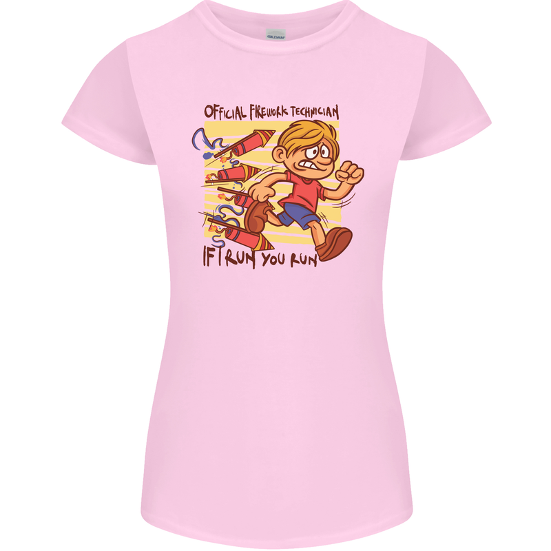 Funny Firework Bonfire Night Guy Fawkes Womens Petite Cut T-Shirt Light Pink